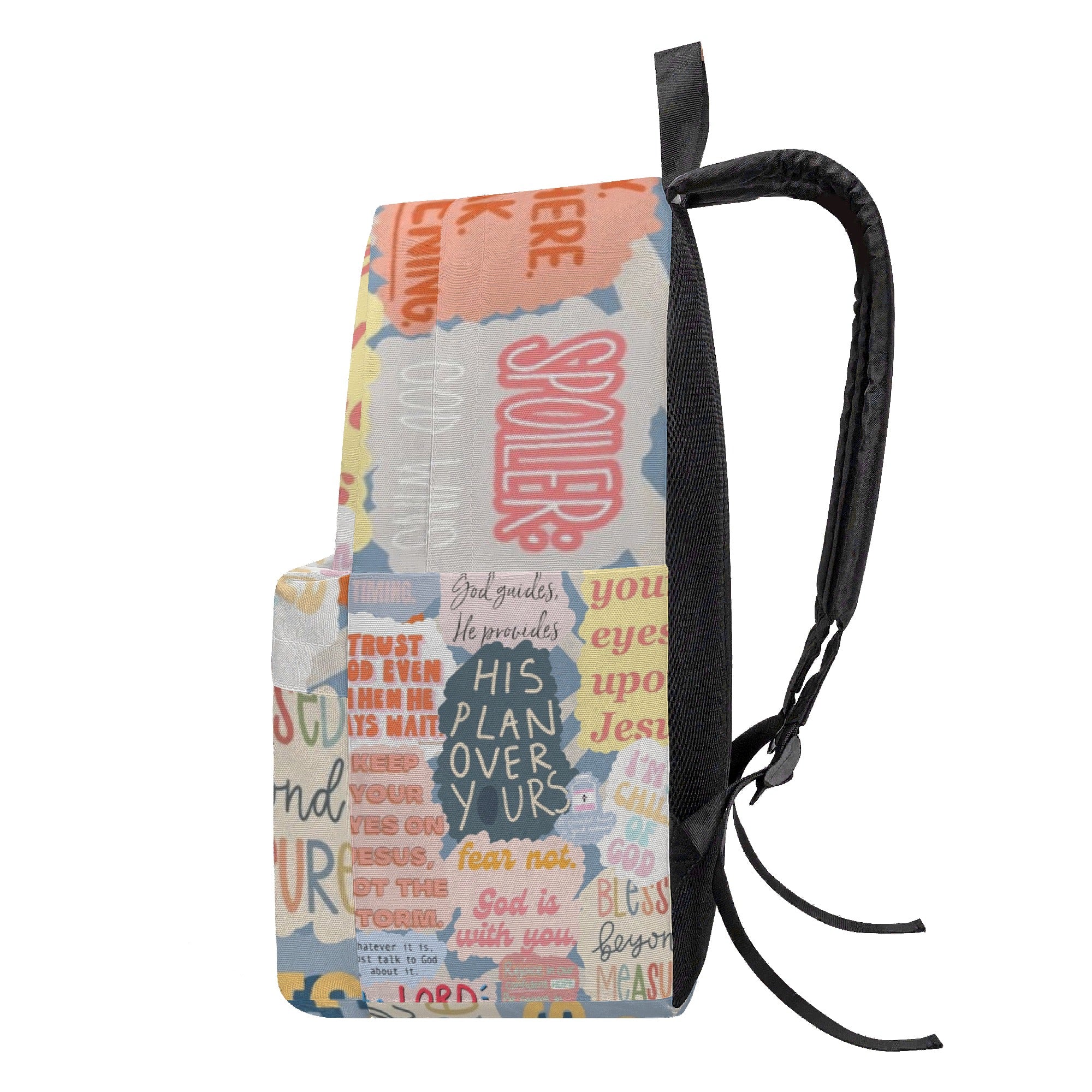 His Plan Over Yours Christian Backpack, Motivational Bible Verse Book Bag, Faith-Based Scripture School Bag, Back To School Backpack.PLAF65